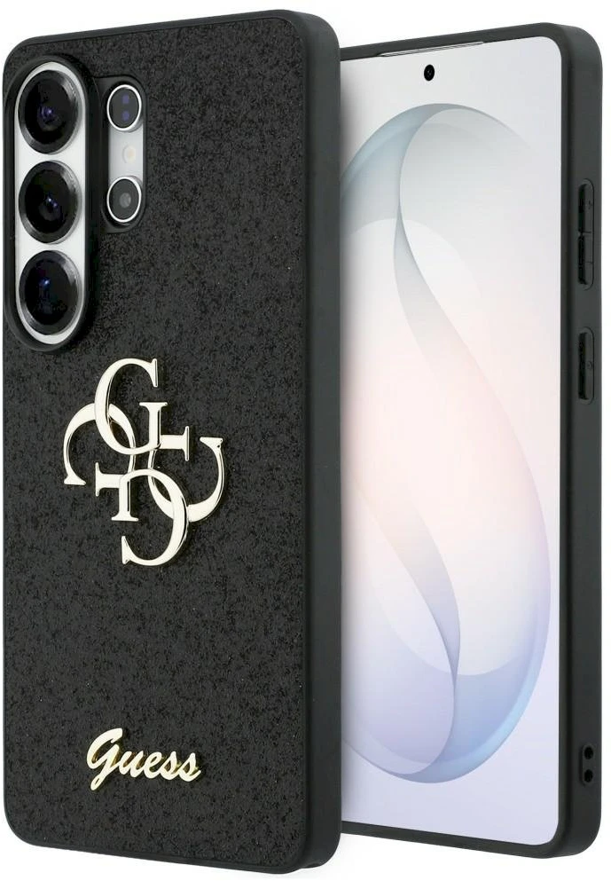Dėklas Guess Fixed Glitter Big 4G Metal Logo Samsung Galaxy S26 Ultra juodos spalvos
