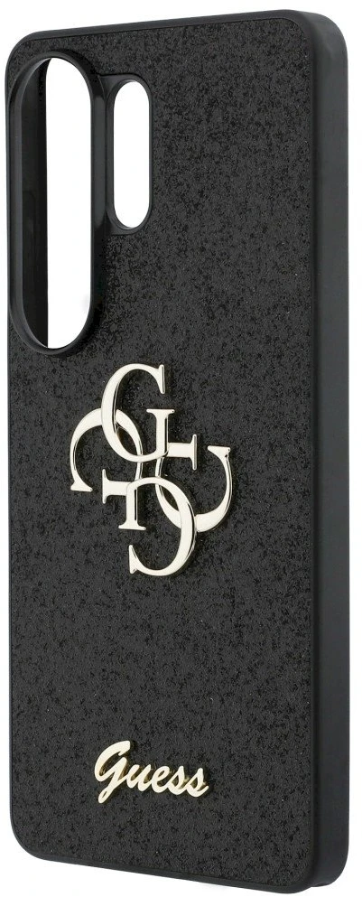 Dėklas Guess Fixed Glitter Big 4G Metal Logo Samsung Galaxy S26 Ultra juodos spalvos