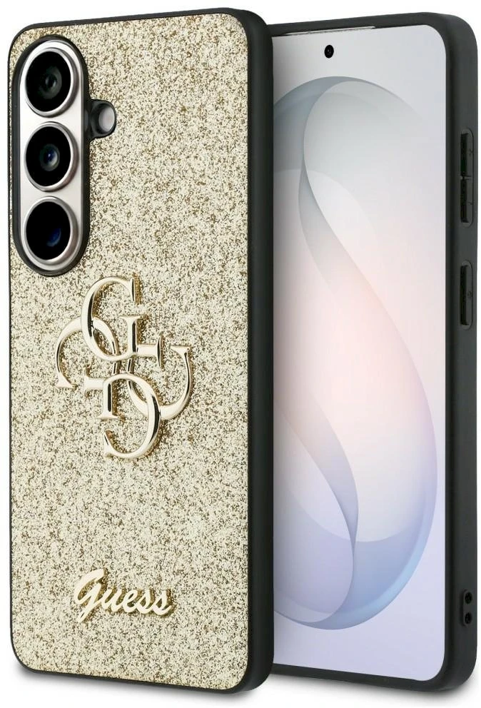 Dėklas Guess Fixed Glitter Big 4G Metal Logo Samsung Galaxy S26 auksinis