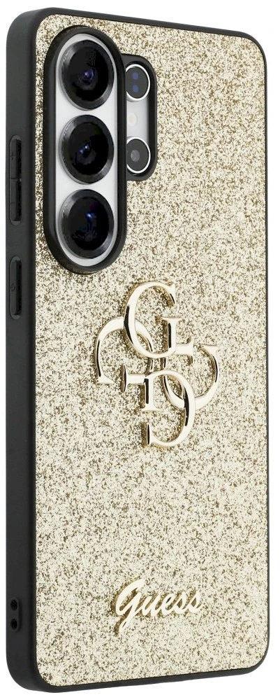 Dėklas Guess Fixed Glitter Big 4G Metal Logo Samsung Galaxy S26 Ultra auksinis