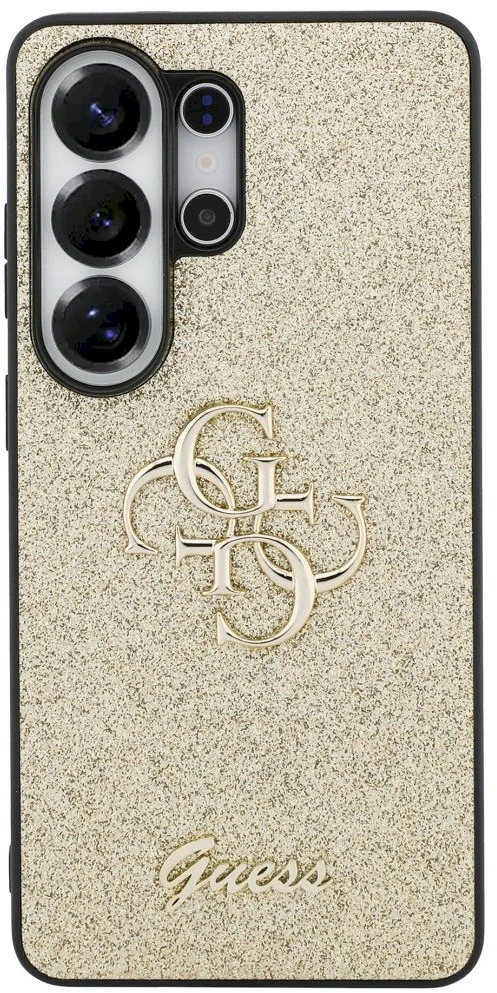 Dėklas Guess Fixed Glitter Big 4G Metal Logo Samsung Galaxy S26 Ultra auksinis