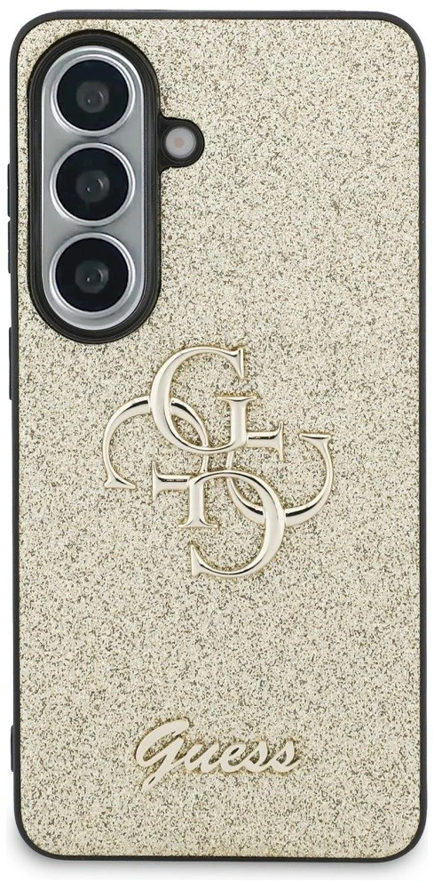 Dėklas Guess Fixed Glitter Big 4G Metal Logo Samsung Galaxy S26 auksinis