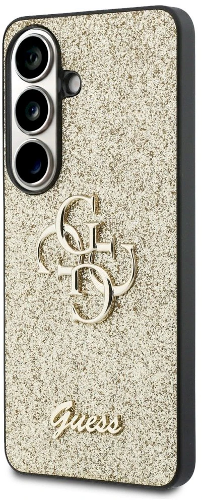 Dėklas Guess Fixed Glitter Big 4G Metal Logo Samsung Galaxy S26 auksinis