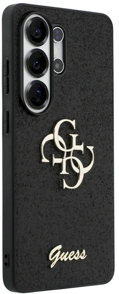 Dėklas Guess Fixed Glitter Big 4G Metal Logo Samsung Galaxy S26 Ultra juodos spalvos