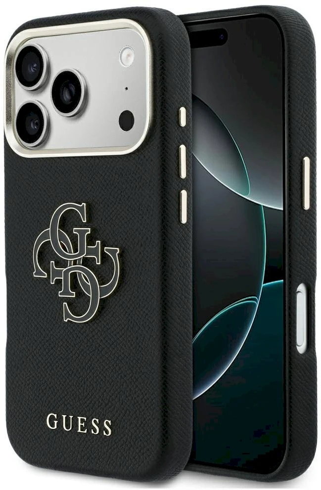 Dėklas GUESS case for IPHONE 17 Pro GUHCP17L5PS4RGGK (PU FW Resin Logo) juodas