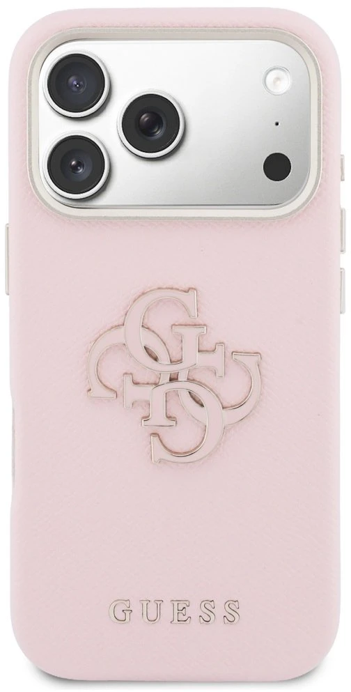 GUESS dėklas, skirtas IPHONE 17 Pro GUHCP17L5PS4RGGP (PU FW Resin Logo) rožinis