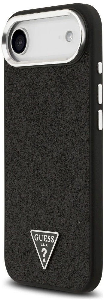 „Guess“ blizgantis trikampio formos logotipo „MagSafe“ dėklas, skirtas „iPhone 17 Air“ – Juodas