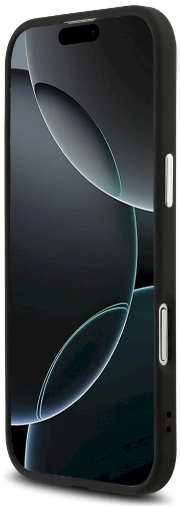 „Guess“ blizgantis trikampio formos logotipo „MagSafe“ dėklas, skirtas „iPhone 17 Air“ – Juodas