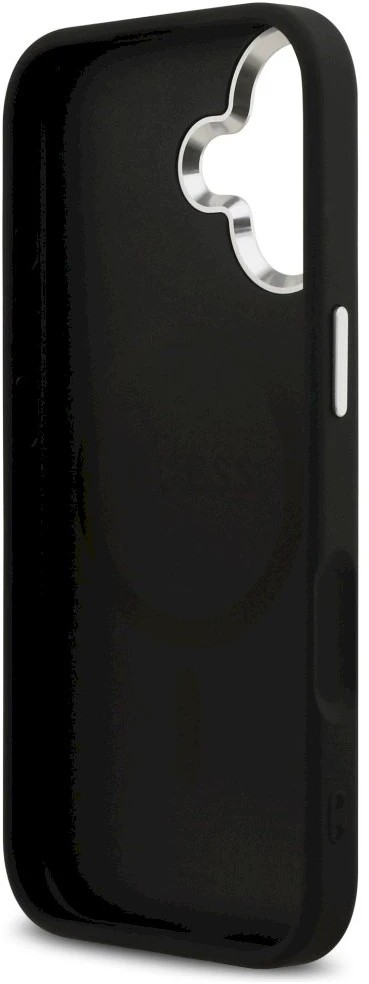 „Guess“ blizgantis trikampio formos logotipo „MagSafe“ dėklas, skirtas „iPhone 17“ – Juodas