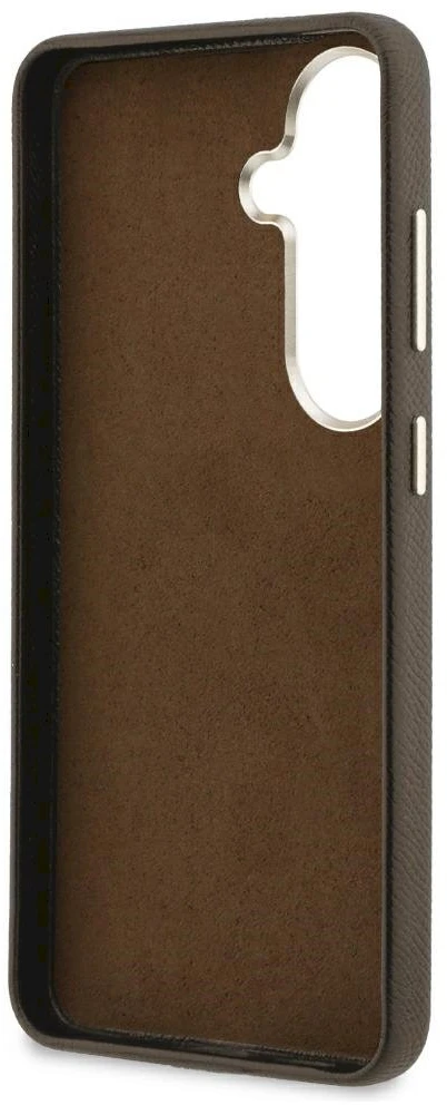 Guess PU 4G Resin Metal Logo dėklas skirtas Samsung Galaxy S26+ Brown