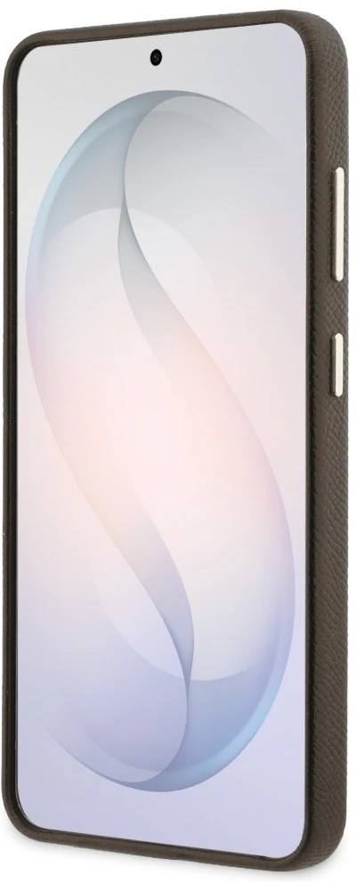Guess PU 4G Resin Metal Logo dėklas skirtas Samsung Galaxy S26+ Brown