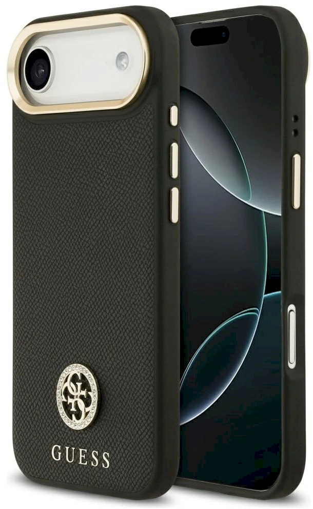 Guess Grained Strass Logo MagSafe - dėklas skirtas Apple iPhone Air juodas