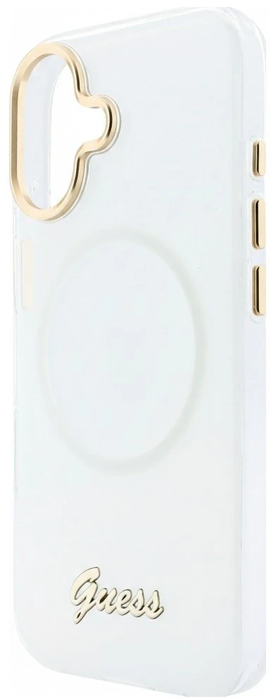 „Guess IML Gradient Script“ metalinis „MagSafe“ dėklas, skirtas „iPhone 17“ – Baltas