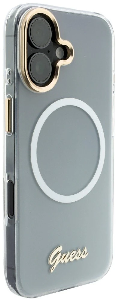 „Guess IML Gradient Script“ metalinis „MagSafe“ dėklas, skirtas „iPhone 17“ – Baltas