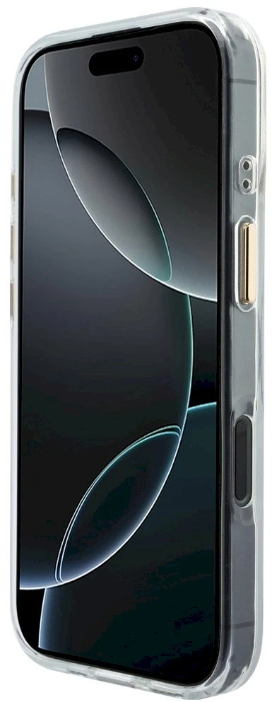 „Guess IML Gradient Script“ metalinis „MagSafe“ dėklas, skirtas „iPhone 17“ – Baltas