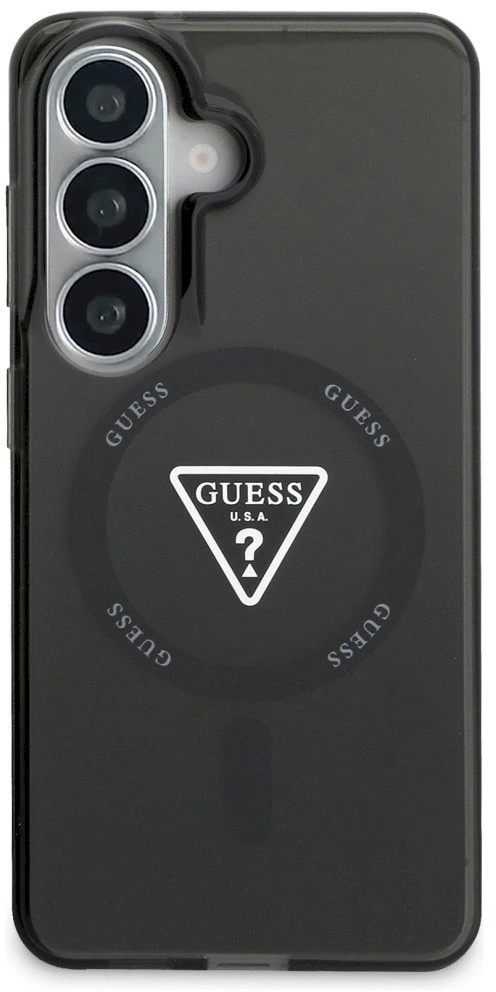 Dėklas Guess IML Gradient Triangle MagSafe Samsung Galaxy S26 juodos spalvos