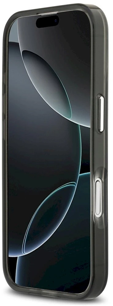 GUESS dėklas, skirtas IPHONE 17, suderinamas su MagSafe GUHMP17SHGTMLCGK (IML gradientas su trikampio logotipu), juodas