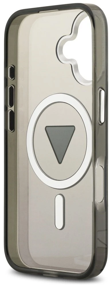 GUESS dėklas, skirtas IPHONE 17, suderinamas su MagSafe GUHMP17SHGTMLCGK (IML gradientas su trikampio logotipu), juodas