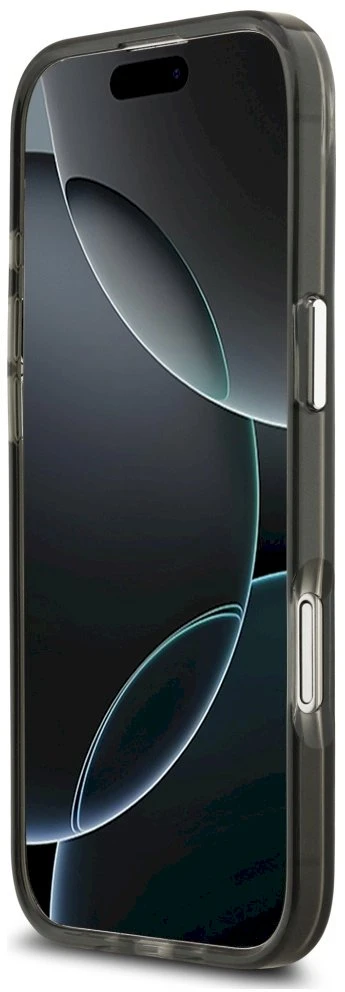 GUESS dėklas, skirtas IPHONE 17 Air, suderinamas su MagSafe GUHMP17MHGTMLCGK (IML gradientas su trikampio logotipu), juodas