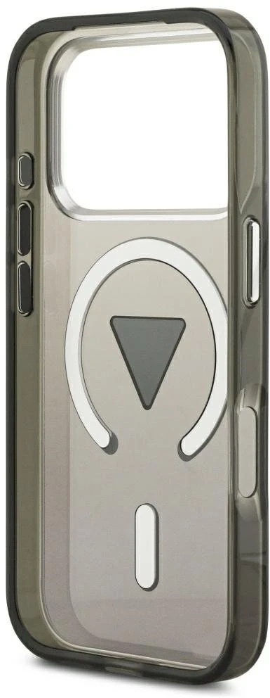 GUESS dėklas, skirtas IPHONE 17 Pro, suderinamas su MagSafe GUHMP17LHGTMLCGK (IML gradientas su trikampio logotipu), juodas