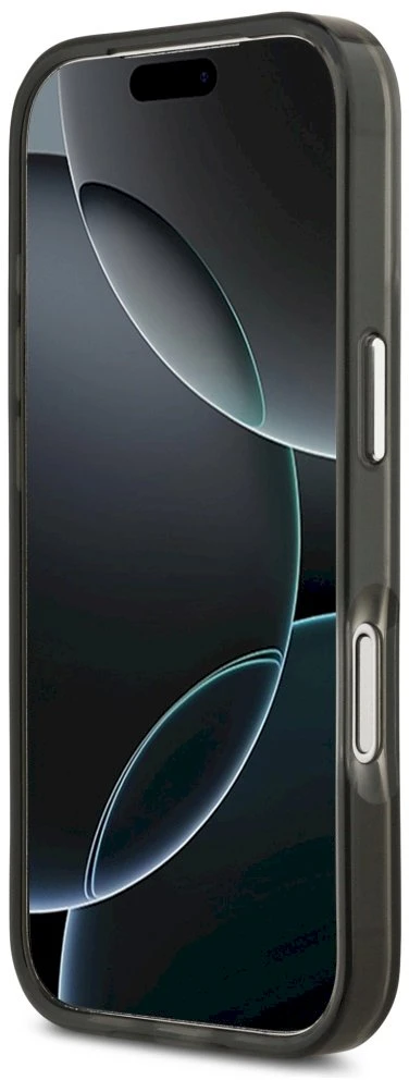 GUESS dėklas, skirtas IPHONE 17 Pro, suderinamas su MagSafe GUHMP17LHGTMLCGK (IML gradientas su trikampio logotipu), juodas