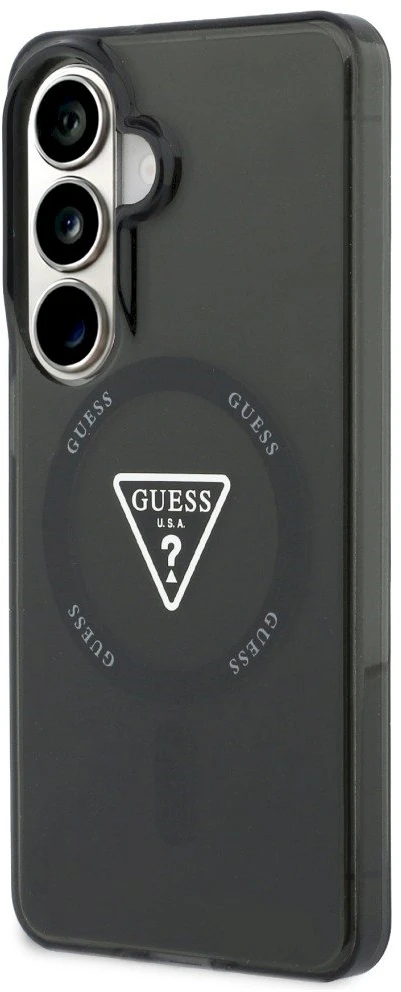 Dėklas Guess IML Gradient Triangle MagSafe Samsung Galaxy S26 juodos spalvos