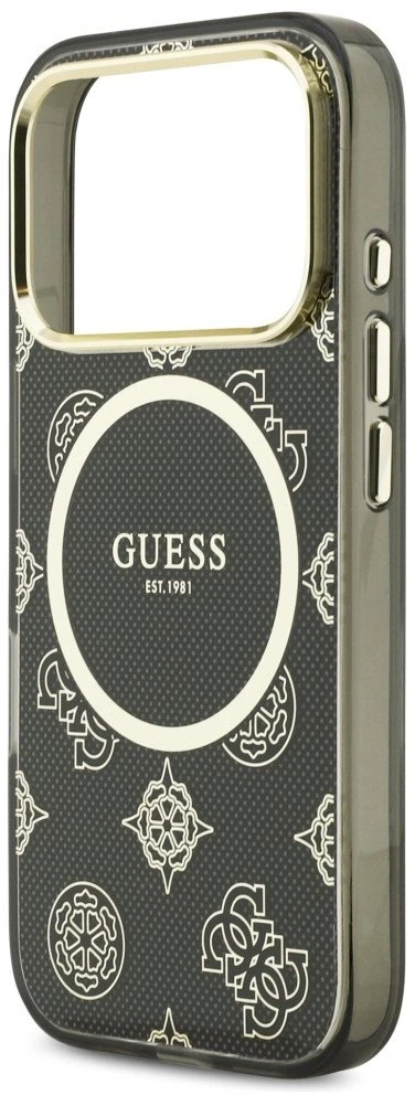 „Guess IML Peony Dot MagSafe“ dėklas, skirtas „iPhone 17 Pro“ – Juodas