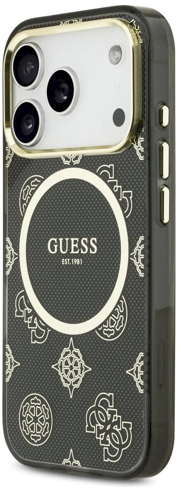 „Guess IML Peony Dot MagSafe“ dėklas, skirtas „iPhone 17 Pro“ – Juodas
