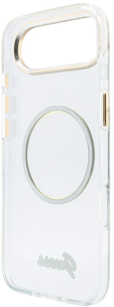 „Guess IML Script Metal MagSafe“ dėklas, skirtas „iPhone Air“ – skaidrus