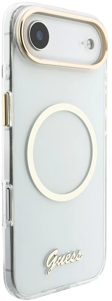 „Guess IML Script Metal MagSafe“ dėklas, skirtas „iPhone Air“ – skaidrus
