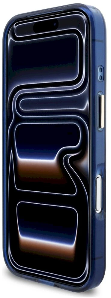 „Guess IML Script“ metalinis „MagSafe“ dėklas, skirtas „iPhone 17 Pro Max“ - Mėlyna