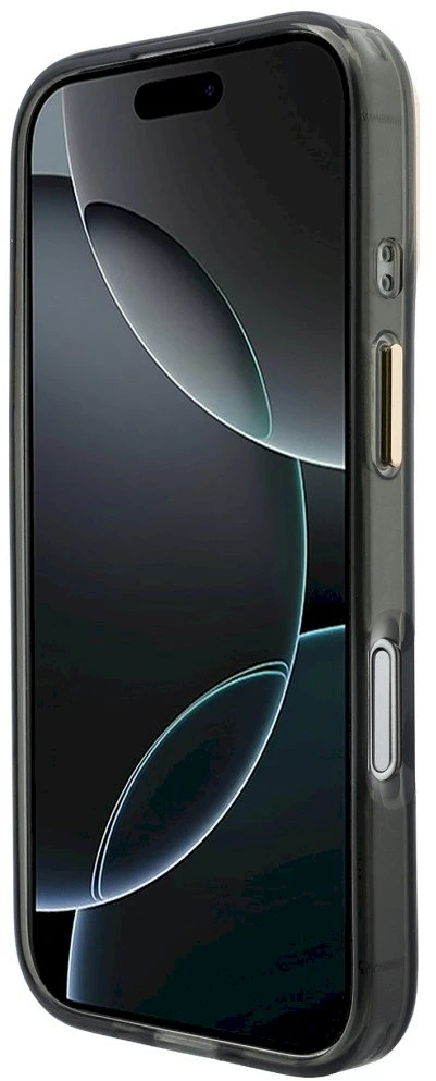 „Guess IML Script“ metalinis „MagSafe“ dėklas, skirtas „iPhone 17“ – Juodas