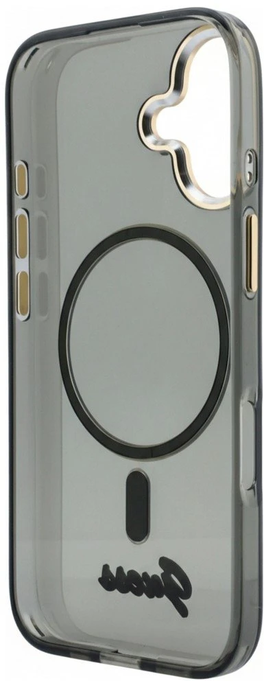 „Guess IML Script“ metalinis „MagSafe“ dėklas, skirtas „iPhone 17“ – Juodas