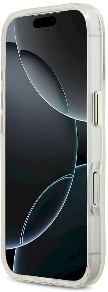 „Guess IML Shell Script“ metalinis „MagSafe“ dėklas, skirtas „iPhone 17 Pro Max“ – Baltas
