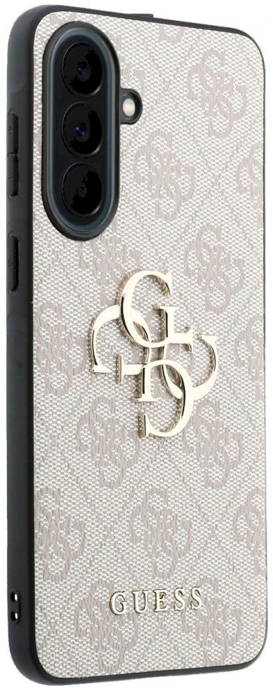 Guess PU 4G Metal Logo dėklas skirtas Samsung Galaxy A37 rožinės spalvos