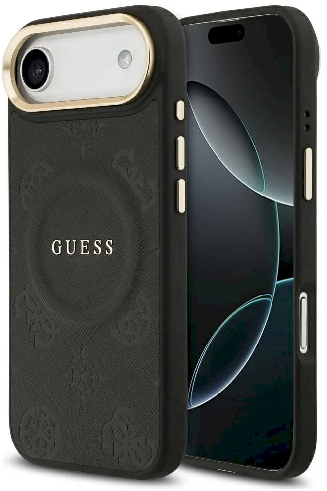 „Guess Peony Hot Stamp MagSafe“ dėklas, skirtas „iPhone Air“ – Juodas