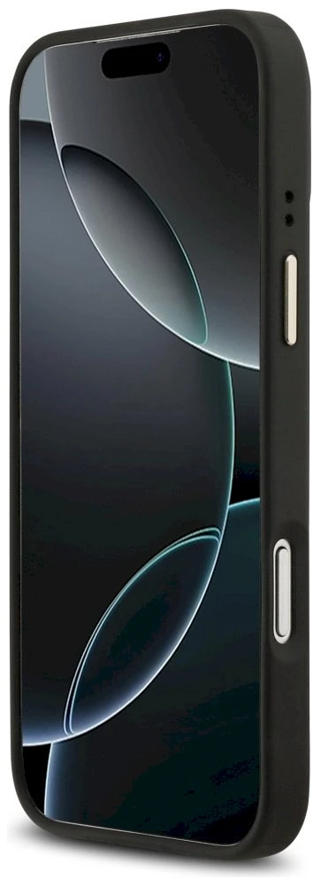 GUESS dėklas, skirtas IPHONE 17 Pro Max, suderinamas su MagSafe GUHMP17XPSAMSECK (PU W/ Peony Hot Stamp) juodas