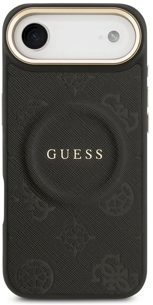 „Guess Peony Hot Stamp MagSafe“ dėklas, skirtas „iPhone Air“ – Juodas