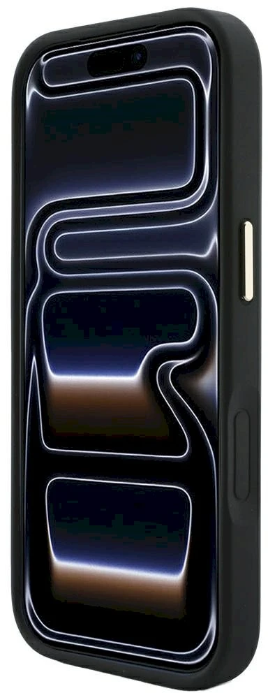 Dėklas Guess Case for IPHONE 18 Pro Max/17 Pro Max compatible with MagSafe (Stripe Peony 4G Logo) juodas