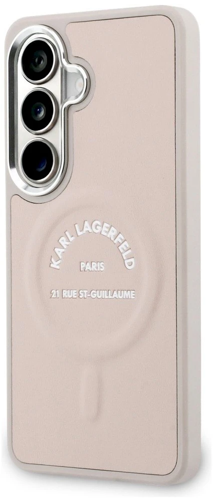 Karl Lagerfeld PU RSG Logo Magnetic dėklas skirtas Samsung Galaxy S26+ Rožinė