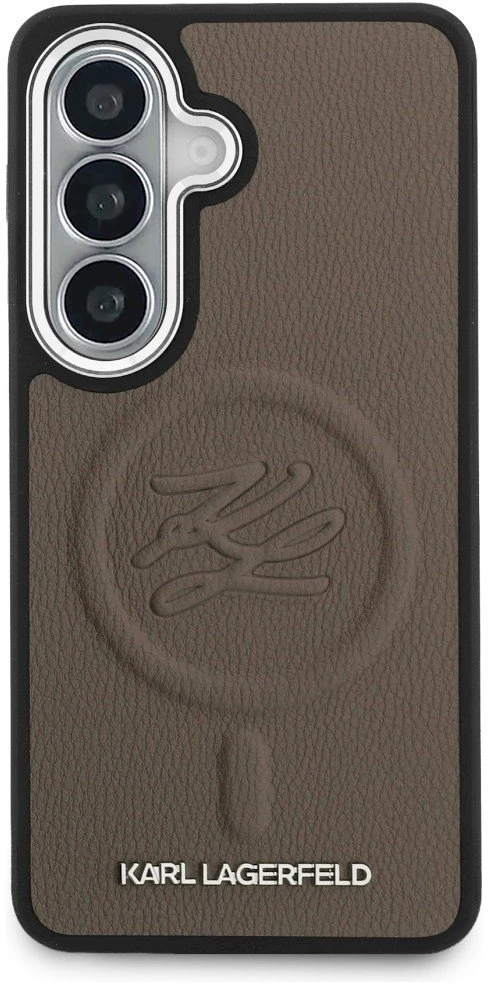 Dėklas Karl Lagerfeld Embossed Ring Initials MagSafe Samsung Galaxy S26 rudos spalvos