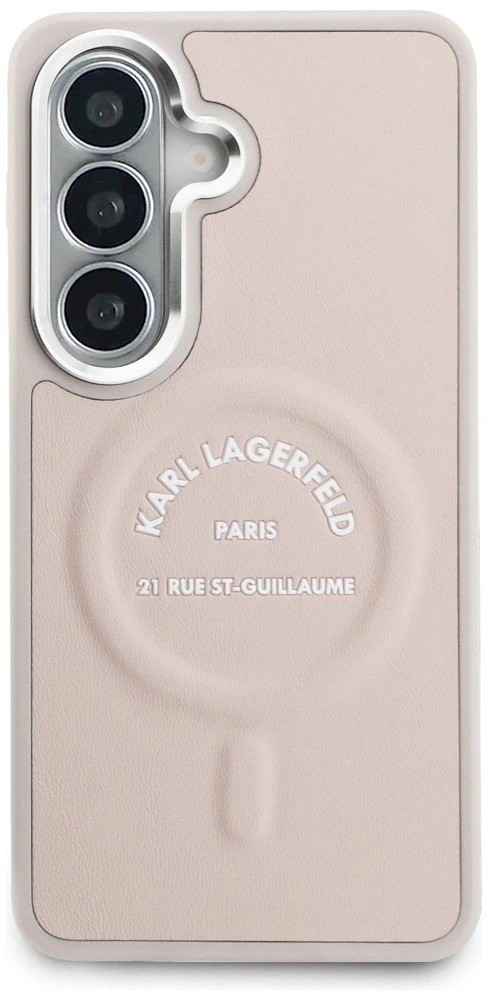 Karl Lagerfeld PU RSG Logo Magnetic dėklas skirtas Samsung Galaxy S26+ Rožinė