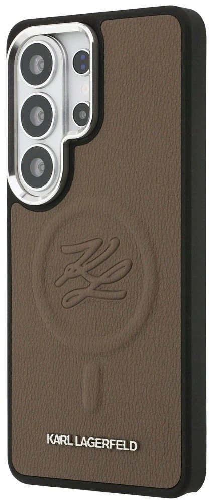 Dėklas Karl Lagerfeld Embossed Ring Initials MagSafe Samsung Galaxy S26 Ultra rudos spalvos