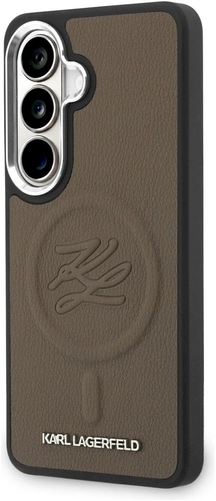 Dėklas Karl Lagerfeld Embossed Ring Initials MagSafe Samsung Galaxy S26 rudos spalvos
