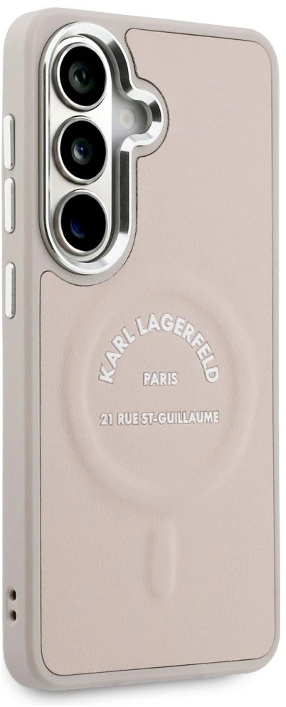 Karl Lagerfeld PU RSG Logo Magnetic dėklas skirtas Samsung Galaxy S26+ Rožinė