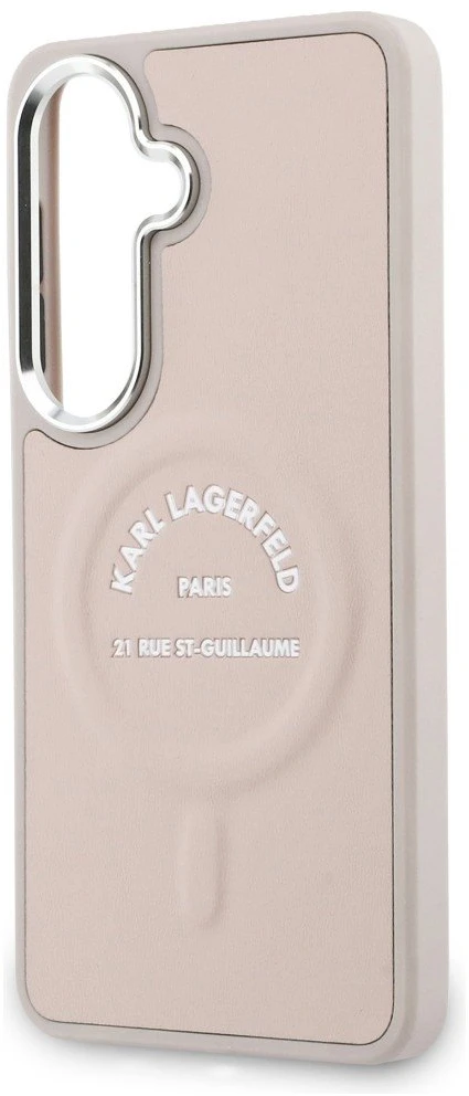 Karl Lagerfeld PU RSG Logo Magnetic dėklas skirtas Samsung Galaxy S26+ Rožinė