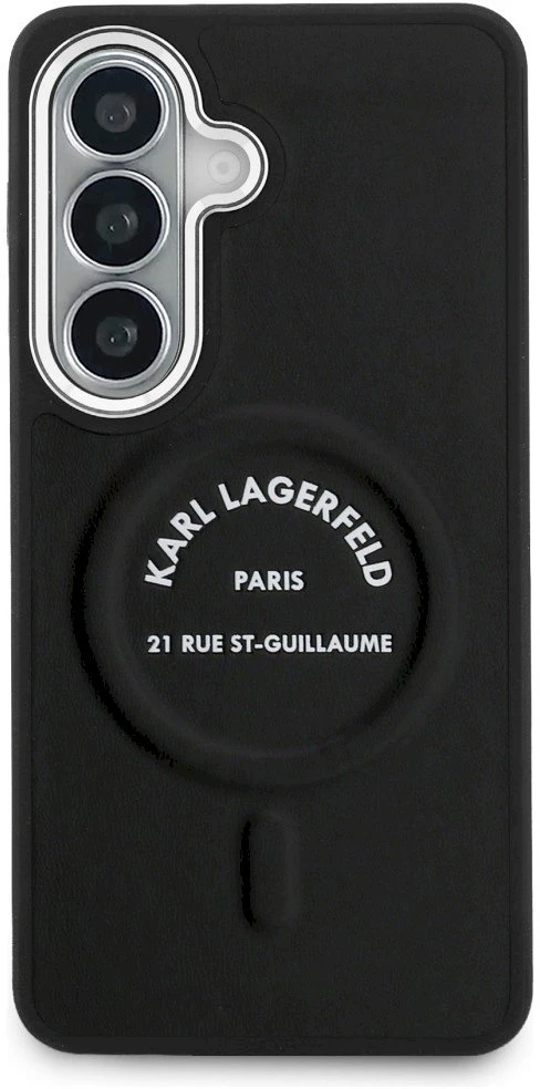 Karl Lagerfeld PU RSG Logo Magnetic dėklas skirtas Samsung Galaxy S26+ juodos spalvos