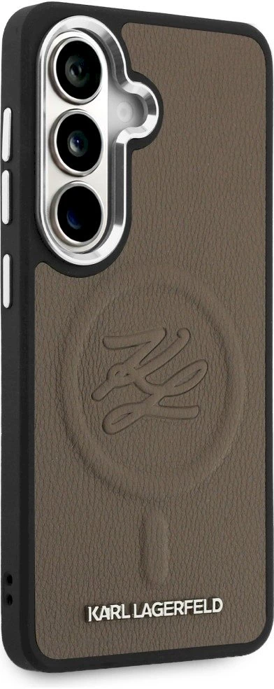 Dėklas Karl Lagerfeld Embossed Ring Initials MagSafe Samsung Galaxy S26 rudos spalvos