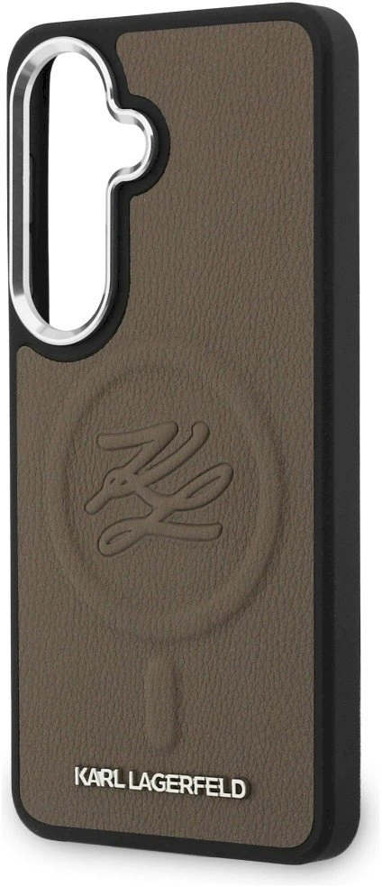 Dėklas Karl Lagerfeld Embossed Ring Initials MagSafe Samsung Galaxy S26 rudos spalvos