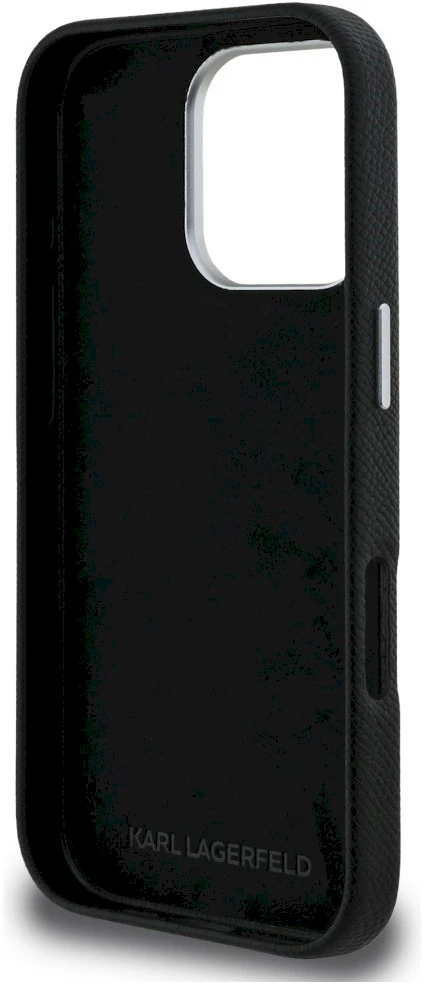 Dėklas Karl Lagerfeld FW Grained Signature Logo iPhone 16 Pro Case - Juodas